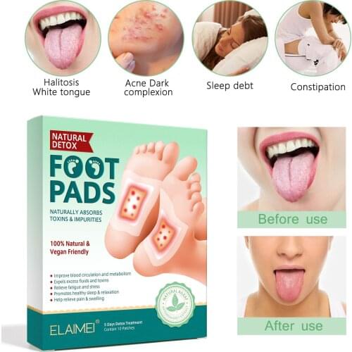 10 pairs/box Tradition Chinese Medicine Detox Foot Patch Wormwood Health Body Detox Improve Sleep Foot Care Patch