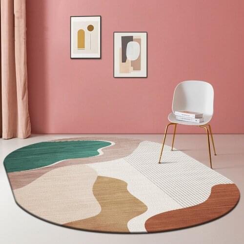 Thick Oval Rugs Nordic Oval Carpets Living Room Modern Bedroom Rug Warm Floor Mat Anti-slip Home Area Rug Carpet Kid