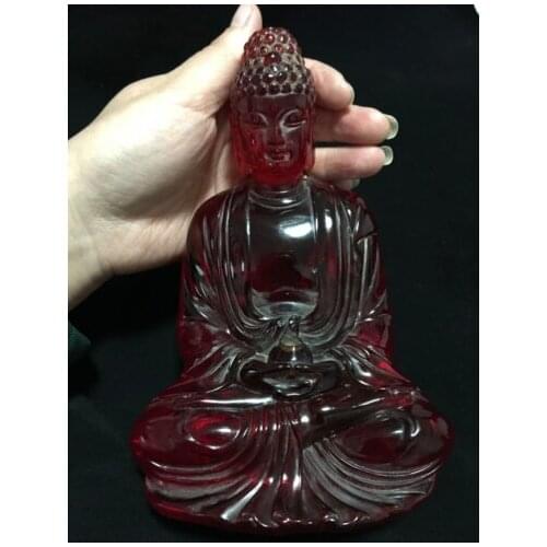 Superb collection of beautiful red amber carvings of Buddha statues of Sakyamuni