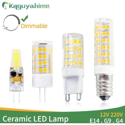 Kaguyahime Ceramics Dimmable E14 G4 G9 LED Lamp Bulb 220V AC DC 12V 3W 5W 6W 7W 9W 10W 12W COB SMD 2835 2508 LED Bulb Light