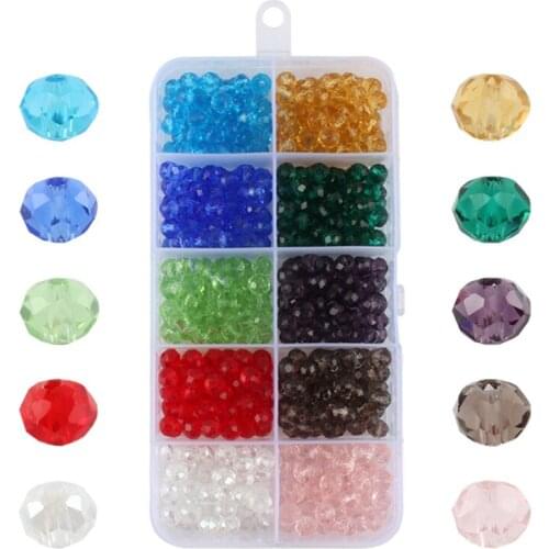 Selling flat crystal beads in 6 mm glass beads DIY handmade beaded jewelry beads material