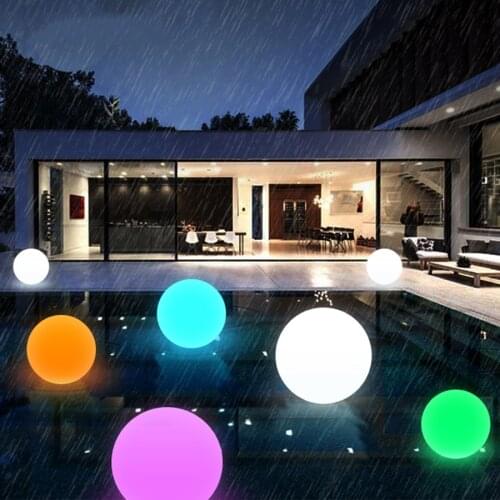 LED Dimmable Light 25CM Waterproof Floating Pool Lights with Remote 16 Colors Glow Inflatable Sphere Night Light For Christmas