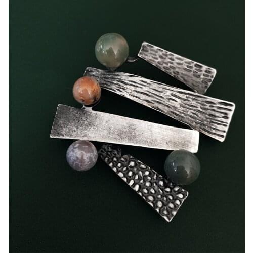 Muylinda Natural Stone Brooches Vintage for Women Large Brooch Broach Suit Dress Pins Jewelry Party Pins Accessories