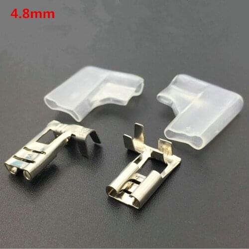 100Sets/200pcs 4.8 / 6.3 the plug spring insulated terminal cold terminal Flag L Shape plug spring terminals