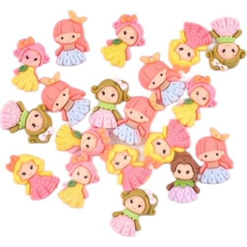 20Pcs Cartoon Beautiful princess Resin Scrapbook Craft Flatback Embellishments DIY phone decor Home Furnishing decoration