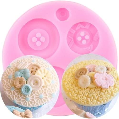 3D Button Silicone Molds DIY Baby Birthday Chocolate Mold Fondant Cake Decorating Tools Cupcake Topper Candy Polymer Clay Moulds