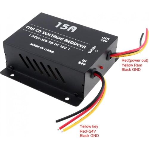 15A 180W DC 24V to 12V Car Power Converter Electric Inverter Voltage Reducer Step-down Transformer