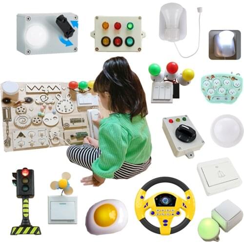 Children Busy Board DIY Toys Accessories Baby Toys Montessori Sensory Activity Homemade Kids Early Educational Toys Wood Puzzles