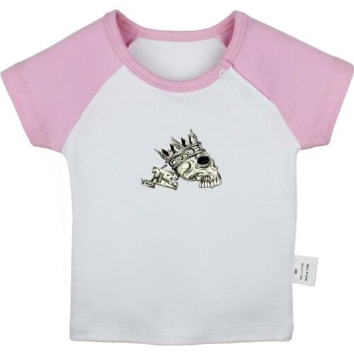 King Crown Skull Tattoo Forest of Imagination Design Newborn Baby T-shirts Toddler Graphic Raglan Color Short Sleeve Tee Tops