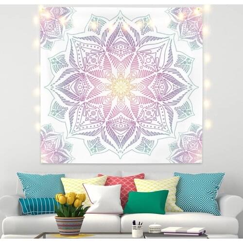 Mandala Tapestry for Mauve Psychedelic Flower Hanging Background Livingroom Photography Wall Decor