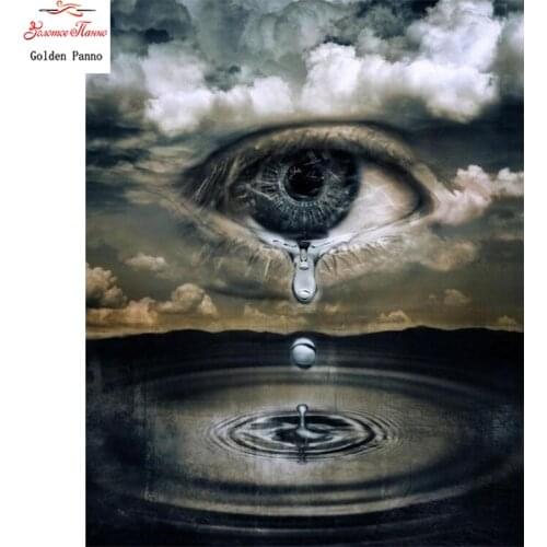 Golden Panno,DIY DMC 11CT 14CT completely Cross stitch animal eyes,Christmas gift,kits embroidery needlework wall decoration 09