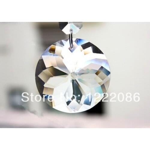 Chandelier crystal clear prism pendant lamp ornament crystal curtain pendants17pcs/lot 45mm in 1 hole+17pc free rings