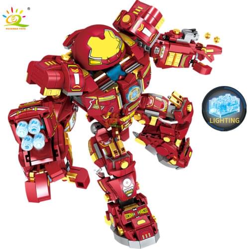 HUIQIBAO 912PCS City War Super Steel Armor Robot Building Blocks Military Warrior Mecha Figures Weapon Bricks Toys For Children