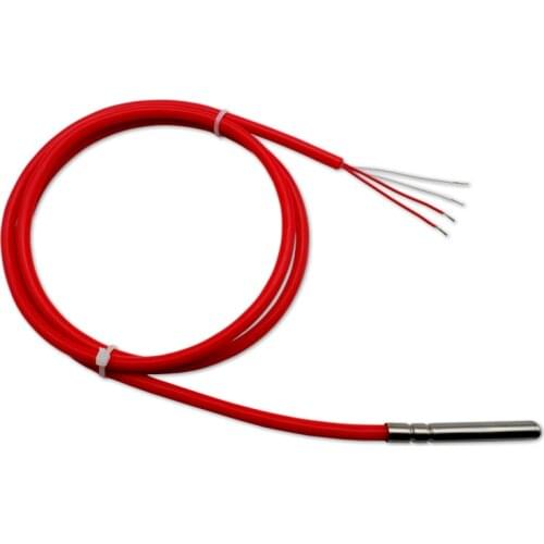 Imported Two Three Four Wire PT100 Temperature Sensor PT1000 Platinum Thermistor Silicone High Temperature Waterproof Probe