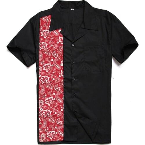 Hot Sale Floral Printing Shirts For Men Paisley Panel Cotton Shirt Rock N'roll Casual Charley Harper Inspired Male Shirts