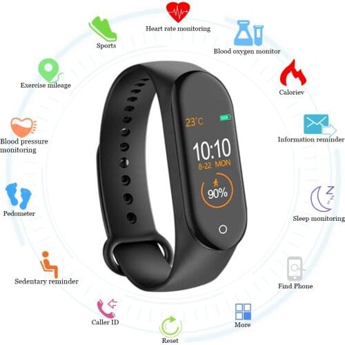 M4 Smart Bracelet Fitness Tracker Watch Sport Band Heart Rate Blood Pressure Smartband Monitor Health Wristband Smart Watch