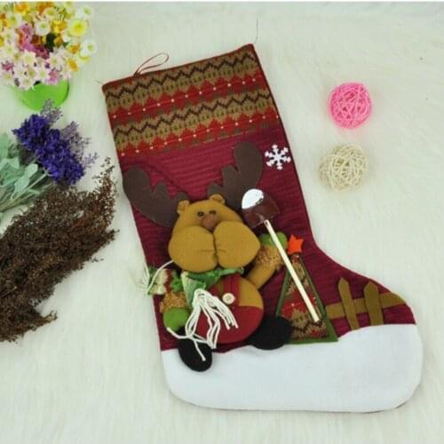 Party Tree Decor Lovely Cute Bear Santa Christmas Holiday Stocking Sock Gift Bags Ornament/Decoration