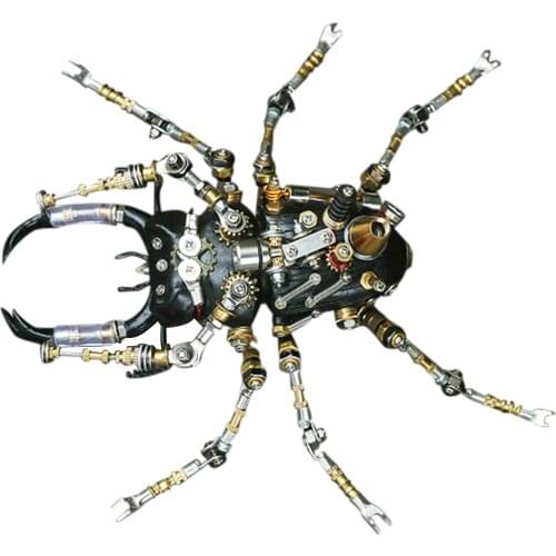 1set Metal Insect Puzzle Model Kit 3D DIY Mechanical Assembly Jigsaw Crafts Assemble Models Building Kit Gifts - Stag Beetle