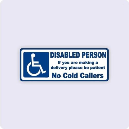 Disabled Person Lives Here Door Sticker Sign Delivery,Sales Mobility Disability X 2
