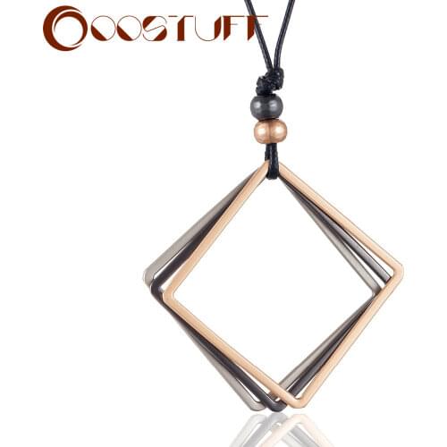 Original Squares Woman Statement necklaces & pendants Vintage Long Necklace Women Christmas Gift collares mujer colar choker