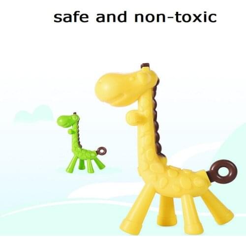 Baby Giraffe Teether Baby Training Bite Le Toy Soft Animal Silicone Teething Stick baby teether baby toys for teeth