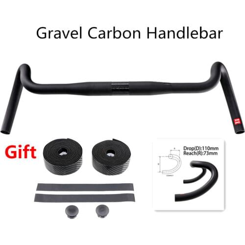 Carbon Gravel handlebar Big Flare Bar Cyclocross Road Bike handlebars 400/420/440mm 30 degree
