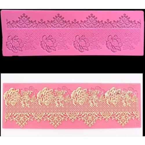 Rose Flower Lace Shape Silicone Mold 3D Lace Mold Fondant Cake Decoration Sugar Craft Tool Baking Tools Cake Tools