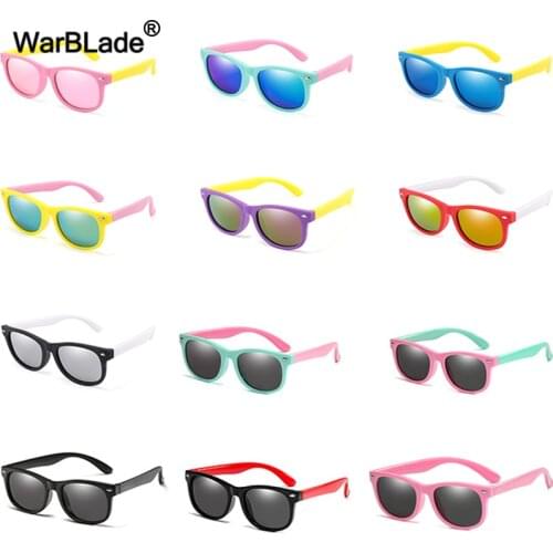 WarBlade Fashion Kids Sunglasses Children Polarized Sun Glasses Boys Girls Glasses Silicone Safety Baby Shades UV400 Eyewear