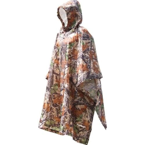 TOMSHOO Multifunctional Rain Poncho Cover with Hood Hiking Cycling Rain Cover Poncho Coat Outdoor Tool Camping Tent Mat