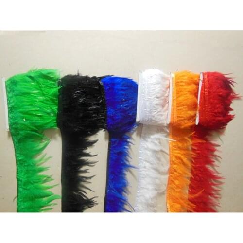 1m sell DIY decoration rooster tail feather edge 8 kind colour select 10-15cm 4-6 inch feathers on a ribbon party decorations