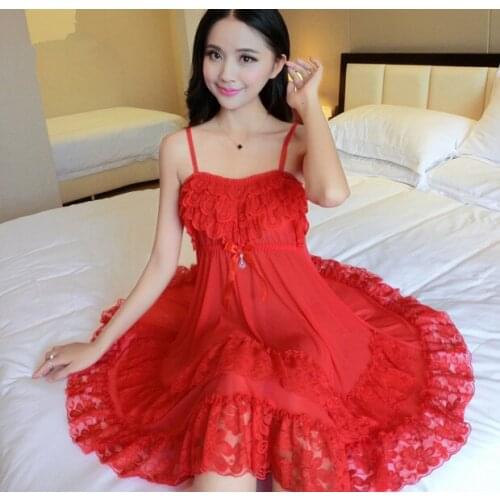Ladies Sexy Dress Nighties V-neck Nightgown big yard Nightdress Lace Sleepwear Nightwear For Women AA0019