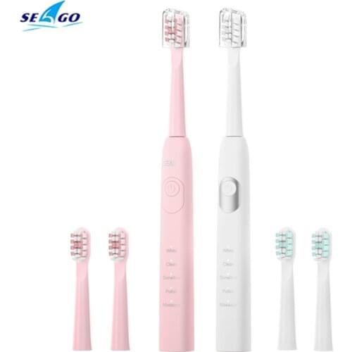 SEAGO Electric Toothbrush Sonic Tooth Brush Dental Deep Clean 5 Modes Smart Timer Type C USB Fast Charging Waterproof For Couple