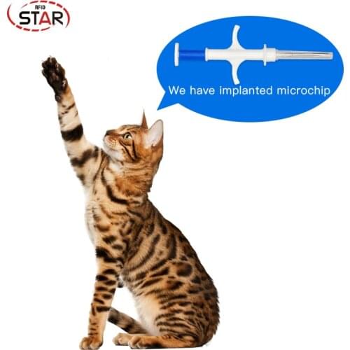 100pcs/lot 134.2KHz rfid animal syringe ISO11784/785 Standard FDX-B 1.4x8mm Animal microchip syringe with custom number