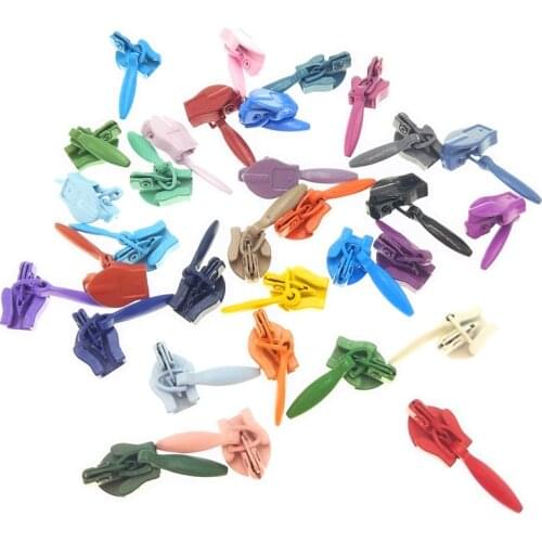 20PCS Invisible Metal Zipper Slider For Nylon Zipper 3#, Multicolor 3# Nylon Zipper Puller, DIY sewing Kits Zipper Kits