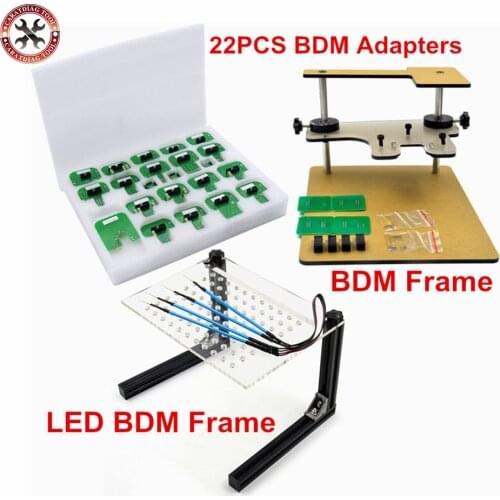 2021 Newest Led Bdm Frame With Adapters Set For Bdm100 Fgtech V54 Ecu Chip Tuning Frame 22 Adapters Free Shipping