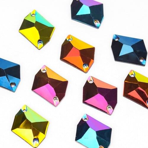 25pcs 21X26mm Cosmic Shape Flatback Resin Sew On Rhinestones Crystals Sewing Strass for DIY Wedding Dress Clothes Accessories