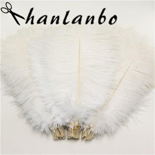 50 pcs/lot natural white ostrich feather 25-30 cm / 10 to12 inches plumages ostrich feather for wedding decorations plume