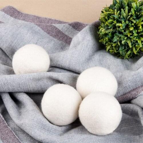 6Pcs 100% Premium Wool Tumble Dryer Balls Reusable Natural Fabric Softener Hypoallergenic For Softens Clothes Home Supplies