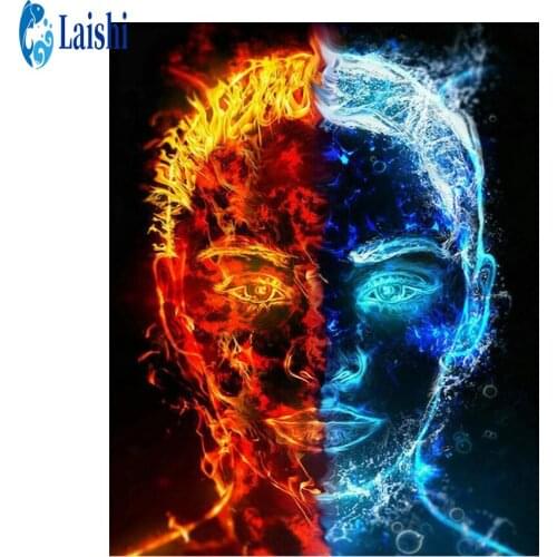 Diy Diamond Painting Ice fire head Art Diamond Picture Diamond embroidery Diamond drawing Mosaic Gift Home Wall Decoration