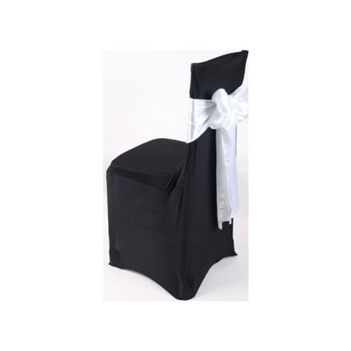 10pcs/lot white Satin Chair Cover Sash Bows 6" x 106" Banquet Wedding Decor