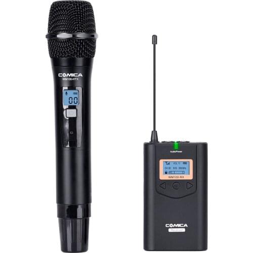 COMICA CVM-WM100H Professional UHF 48 Channels and 100m Working Distance Omni-Directional Wireless Lavalier Microphone