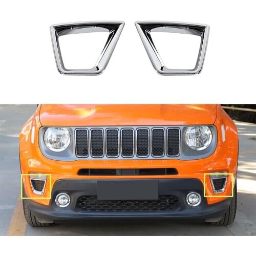 Front Turn Signal Light Decoration Cover Trim Sticker Lamp Hoods for Jeep Renegade 2019 2020 ABS Chrome Car Exterior Accessories