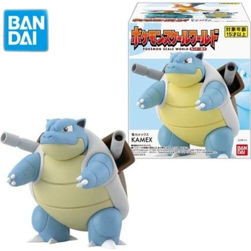 Bandai Original Pokemon Cartoon Figures Blastoise Kids Toys Model PVC Collections Action Figure Gifts for Children
