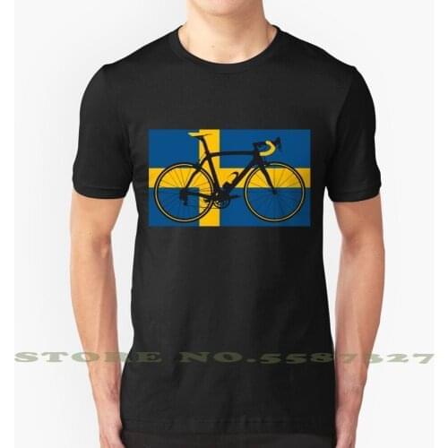 Bike Flag Sweden ( Big - Highlight ) Black White Tshirt For Men Women Popular 100 Top Most Cool Retro Vintage Badge Emblem Logo