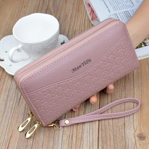 Fashion Long womens Purse PU Leather Phone Holder female Wallet Bag Casual Zipper female Wallet Bag