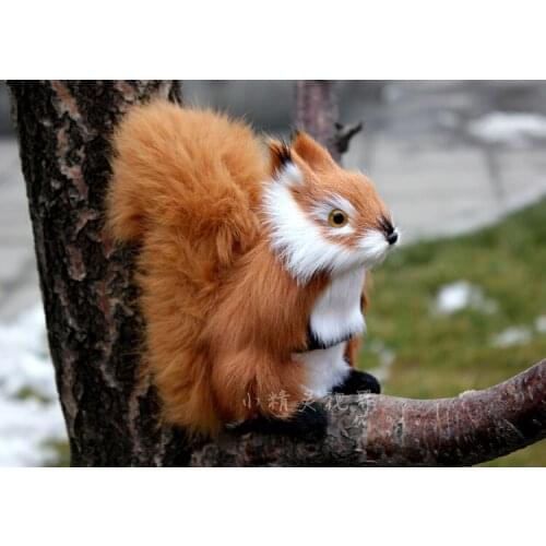 Stuffed animal 17x18x8 cm brown squirrel toy emulation doll k0081