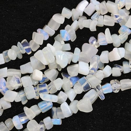 New White opal irregular gravel 5-7mm fashion diy jewelry loose beads 35" B547