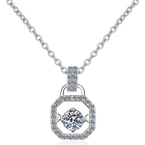 Passed Diamond Test 0.3ct Moissanite 925 Sterling Silver Cute Bags Necklace Women Fashion Necklace Cocktail Party Jewelry