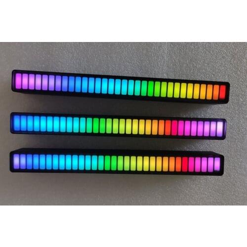 Battery rechargeable remote control color RGB music level rhythm car voice-activated pickup atmosphere light bar