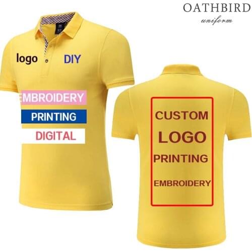 Custom Embroidered polo shirt with your own text design logo printing company logo work wear wholesale work uniform